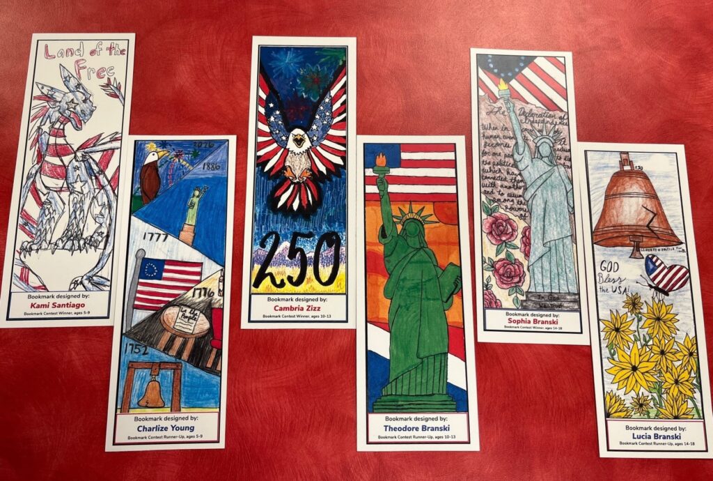 Winners and Runners-up of the America 250 Bookmark Contest